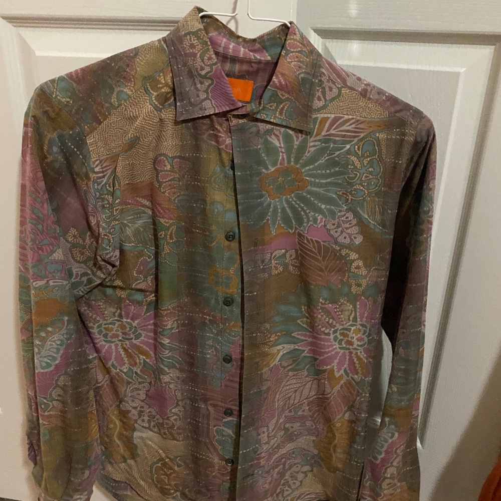 Tallia Dress Shirt - Multicolored Flowered Retro